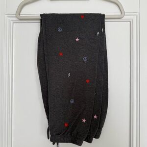 Cozy Dark Gray Lounge Pants with Fun Symbols